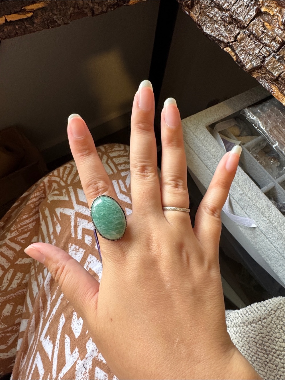 Handmade amazonite ring - Picture 2 of 2